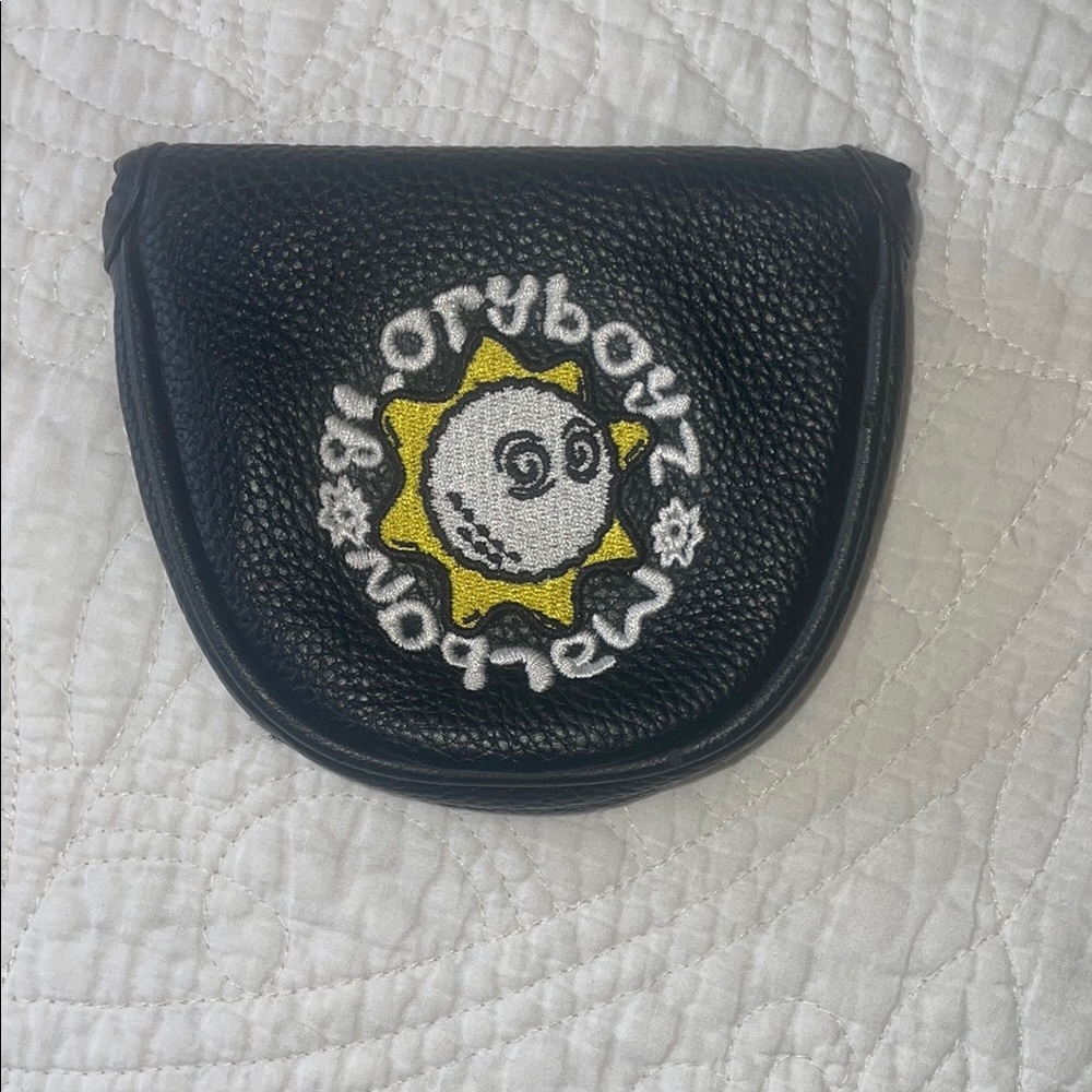 Malbon Black Embroidered Magnetic Putter Cover